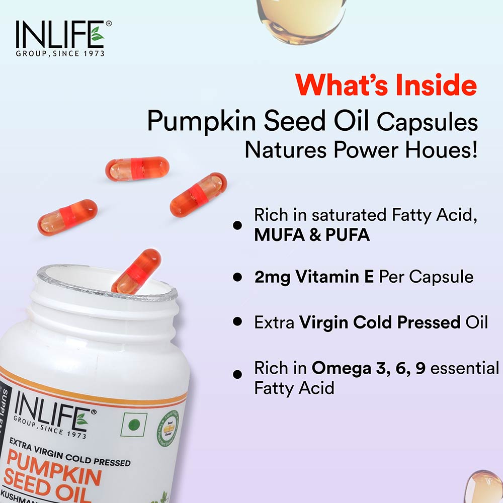 4 - INLIFE Pumpkin Seed Oil 320mg,  60 veggie capsule(s) 