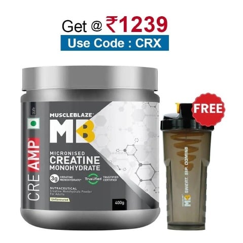 MuscleBlaze Creatine Monohydrate CreAMP,  Unflavoured  0.88 lb 