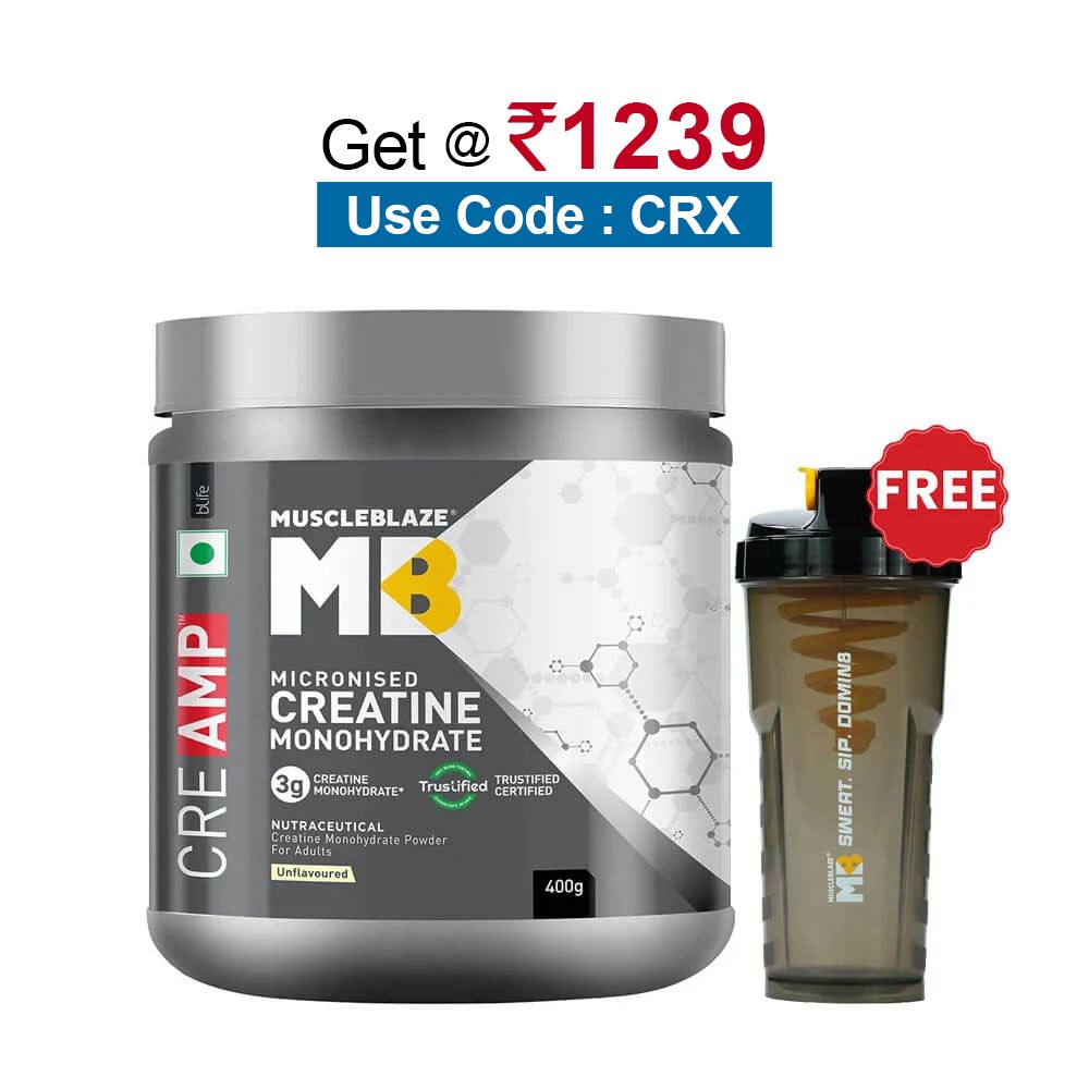 MuscleBlaze Creatine Monohydrate CreAMP,  Unflavoured  0.88 lb 