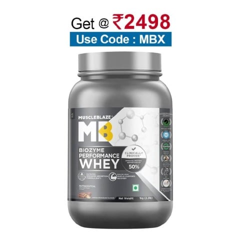 MuscleBlaze Biozyme Performance Whey, 2.2 lb Chocolate Hazelnut