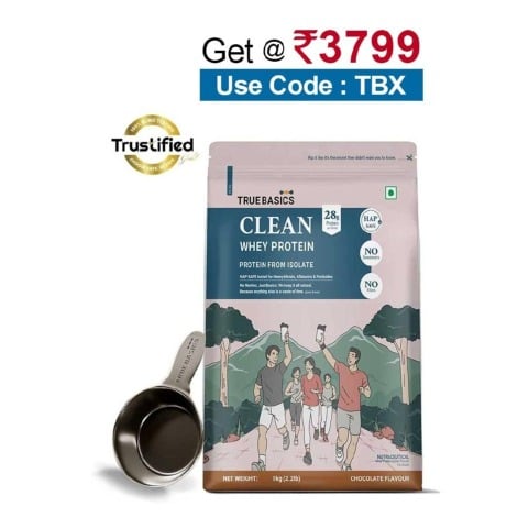 TrueBasics Clean Whey Protein (Isolate),  2.2 lb  Chocolate 