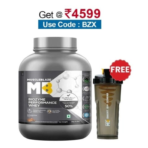 MuscleBlaze Biozyme Performance Whey, 4.4 lb Chocolate Peanut Butter