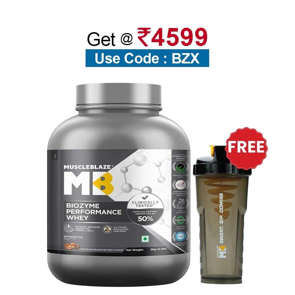 MuscleBlaze Biozyme Performance Whey,  4.4 lb  Chocolate Peanut Butter 