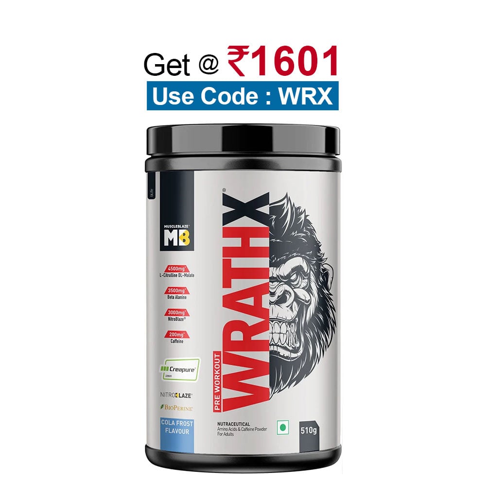 MuscleBlaze Pre Workout WrathX,  1.12 lb  Cola Frost 