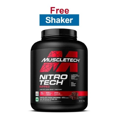 MuscleTech Performance Series NitroTech Ripped, 4 lb Chocolate Fudge Brownie - India