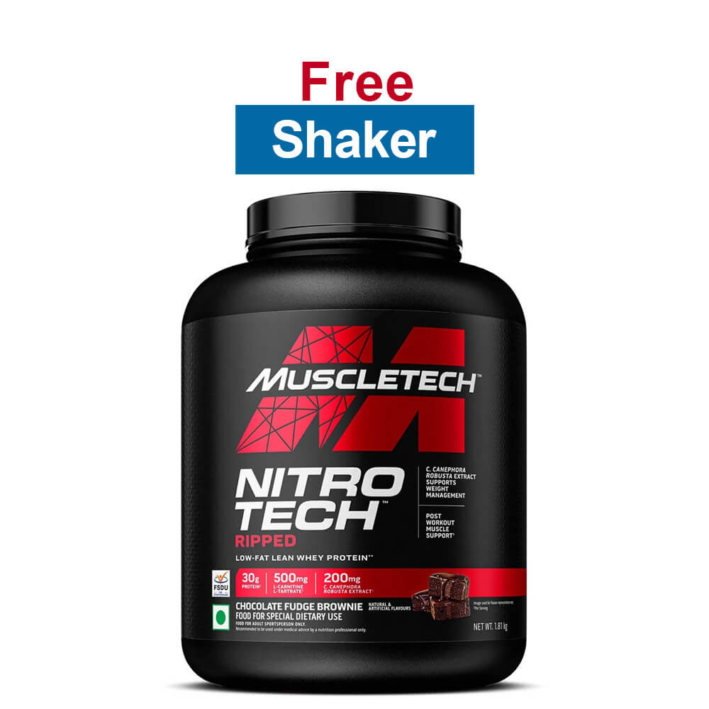 MuscleTech Performance Series NitroTech Ripped, 4 lb Chocolate Fudge Brownie - India