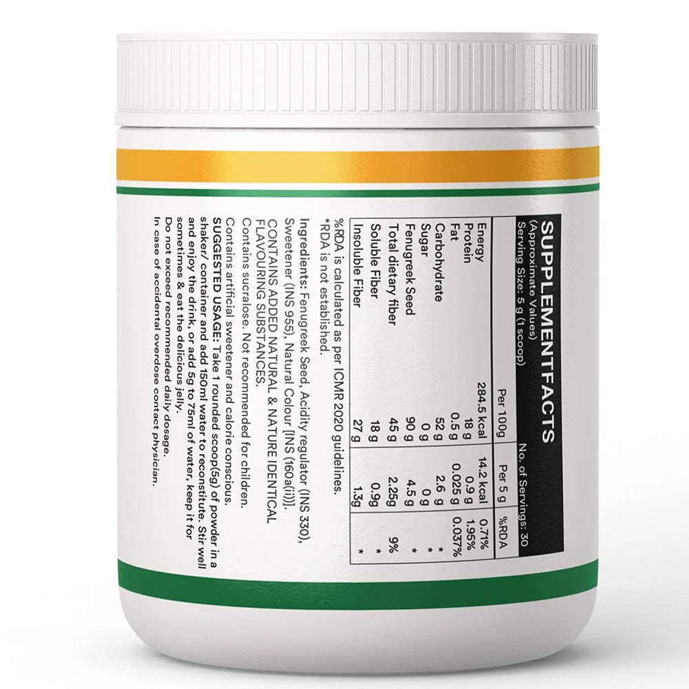 3 - INLIFE Fenugreek Fiber Powder with Orange Flavour,  150 g 