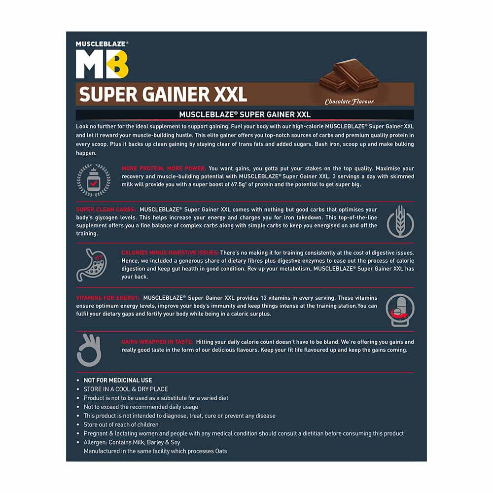 6 - MuscleBlaze Super Gainer XXL, 4.4 lb Chocolate