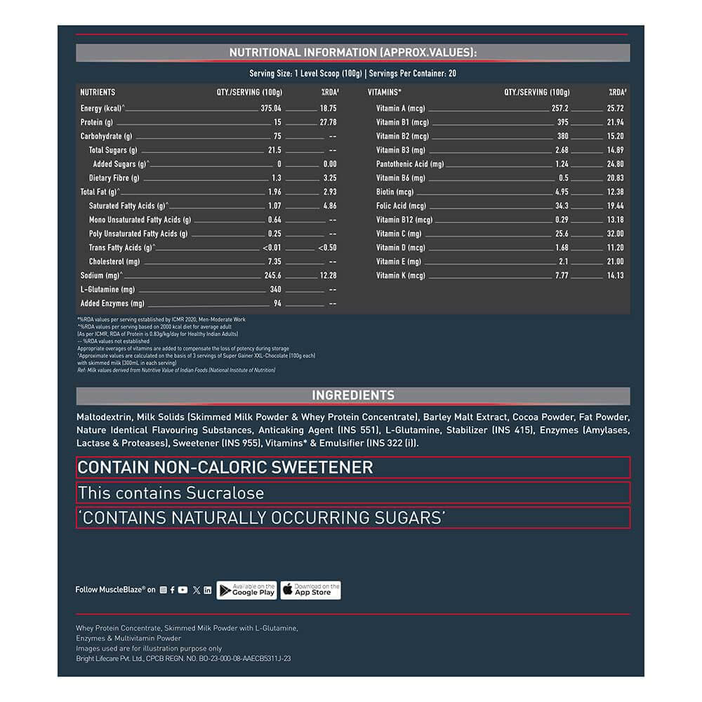 5 - MuscleBlaze Super Gainer XXL, 4.4 lb Chocolate