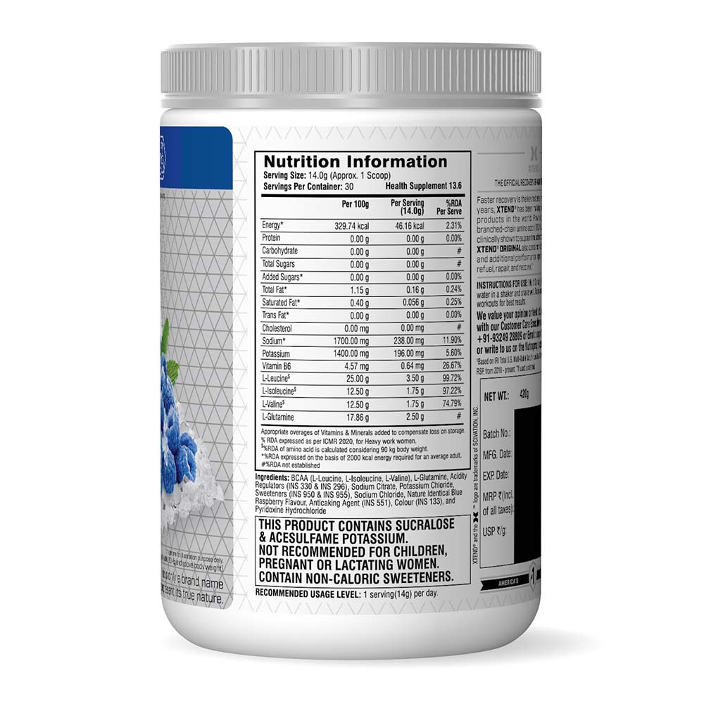 3 - Scivation Original BCAA,  0.93 lb  30 Servings  Blue Raspberry Ice 