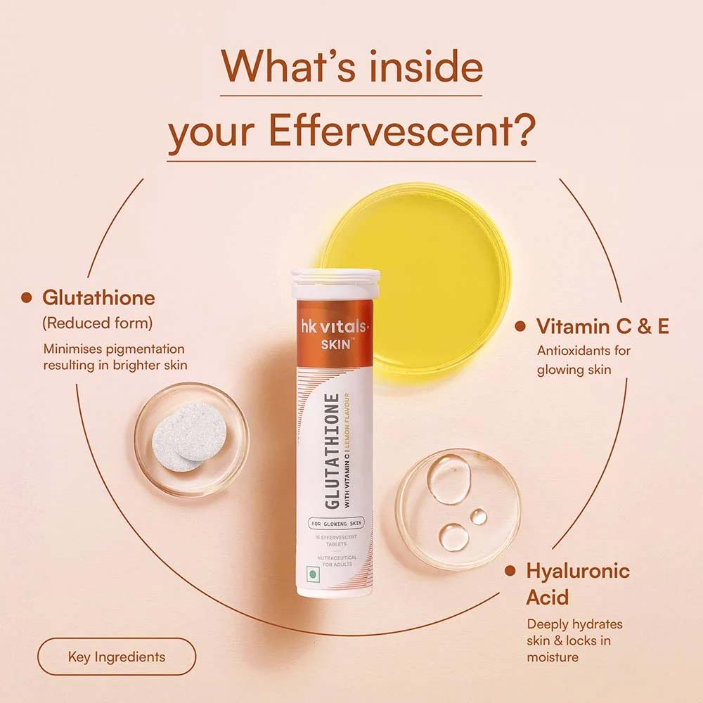 3 - HK Vitals Glutathione Effervescent with Vitamin C, Lemon 30 tablet(s)