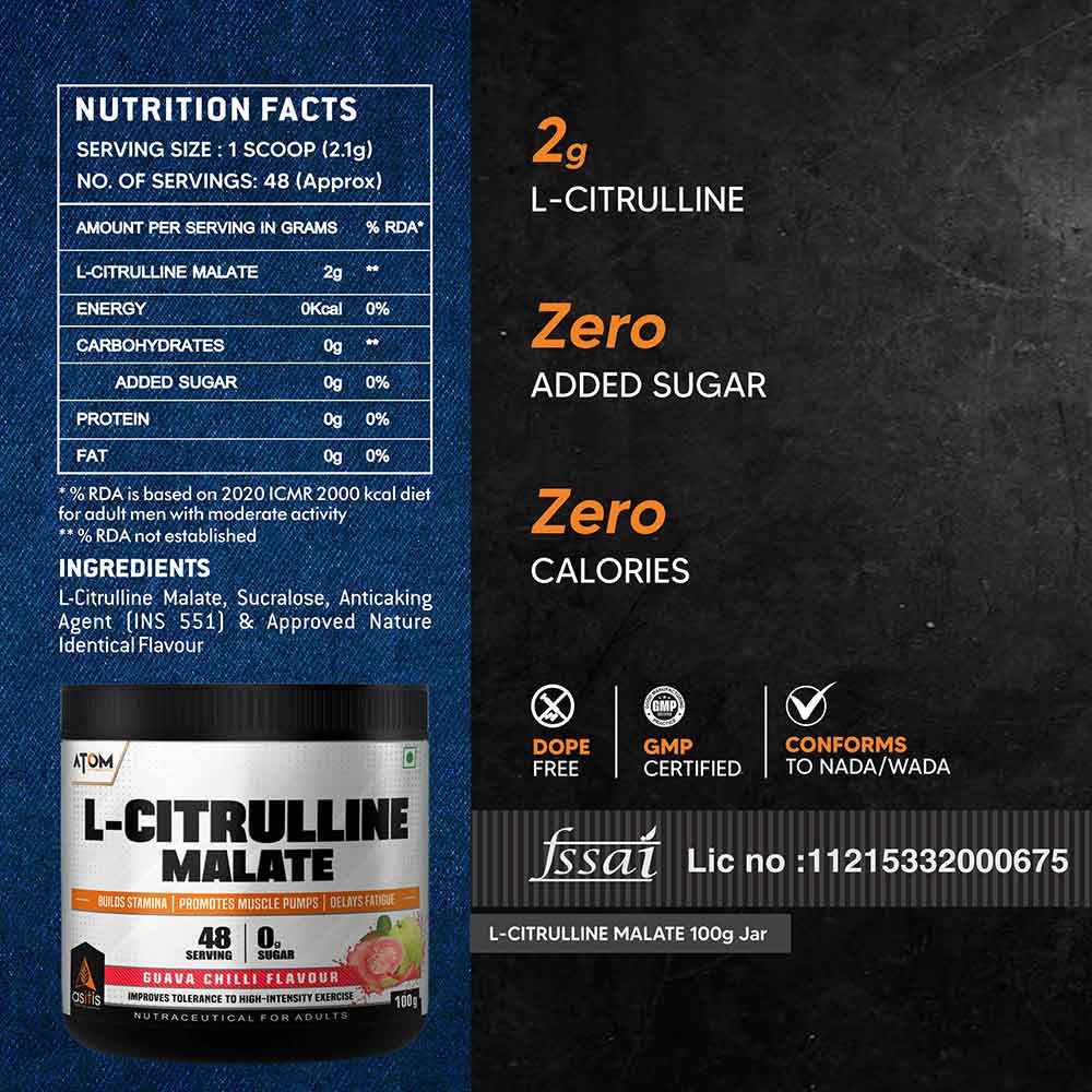 5 - AS-IT-IS Nutrition ATOM L-Citrulline Malate,  0.22 lb  Guava Chilli 