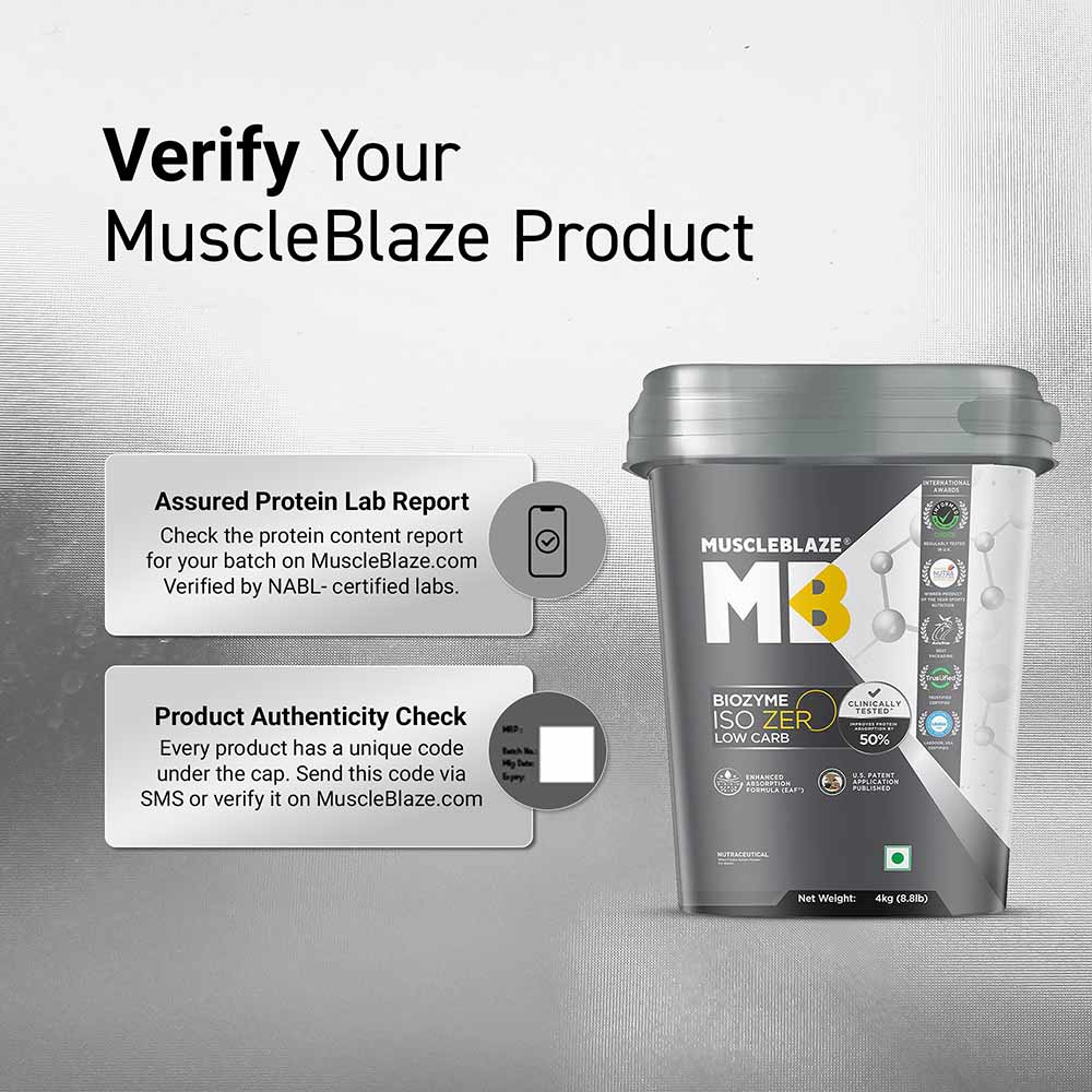 1 - MuscleBlaze Biozyme Iso-Zero, 8.8 lb Low Carb Ice Cream Chocolate