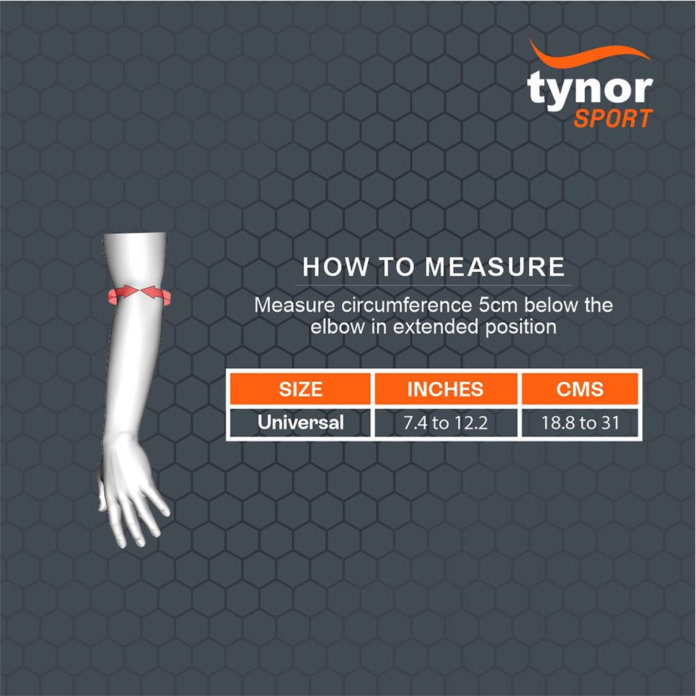 3 - Tynor Elbow Wrap Neo,  Black with Orange  Universal 
