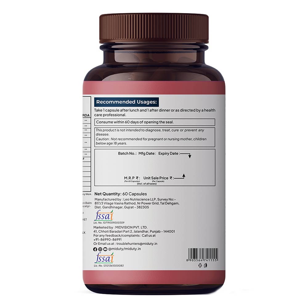 5 - Miduty Anxiety + Anger + Mood + Calm,  60 capsules 