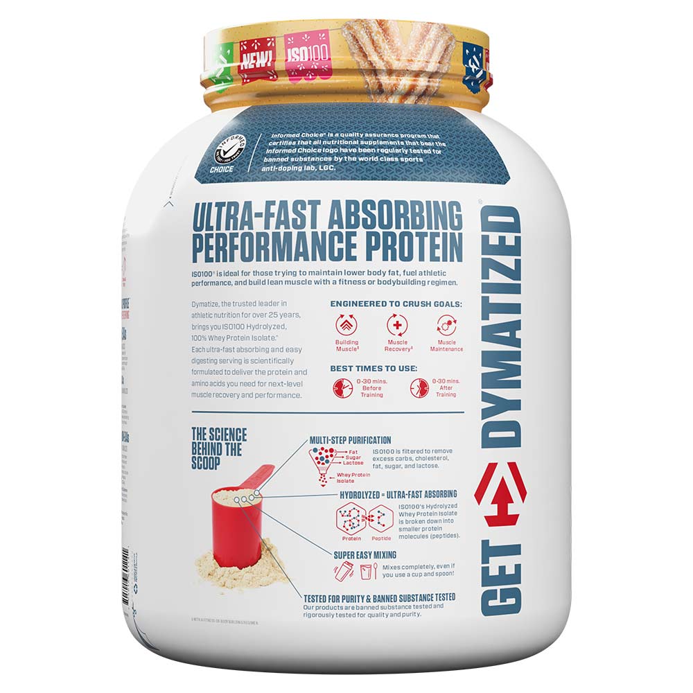 2 - Dymatize ISO100 Whey Protein Isolate,  5 lb  Cinnamon Churro 