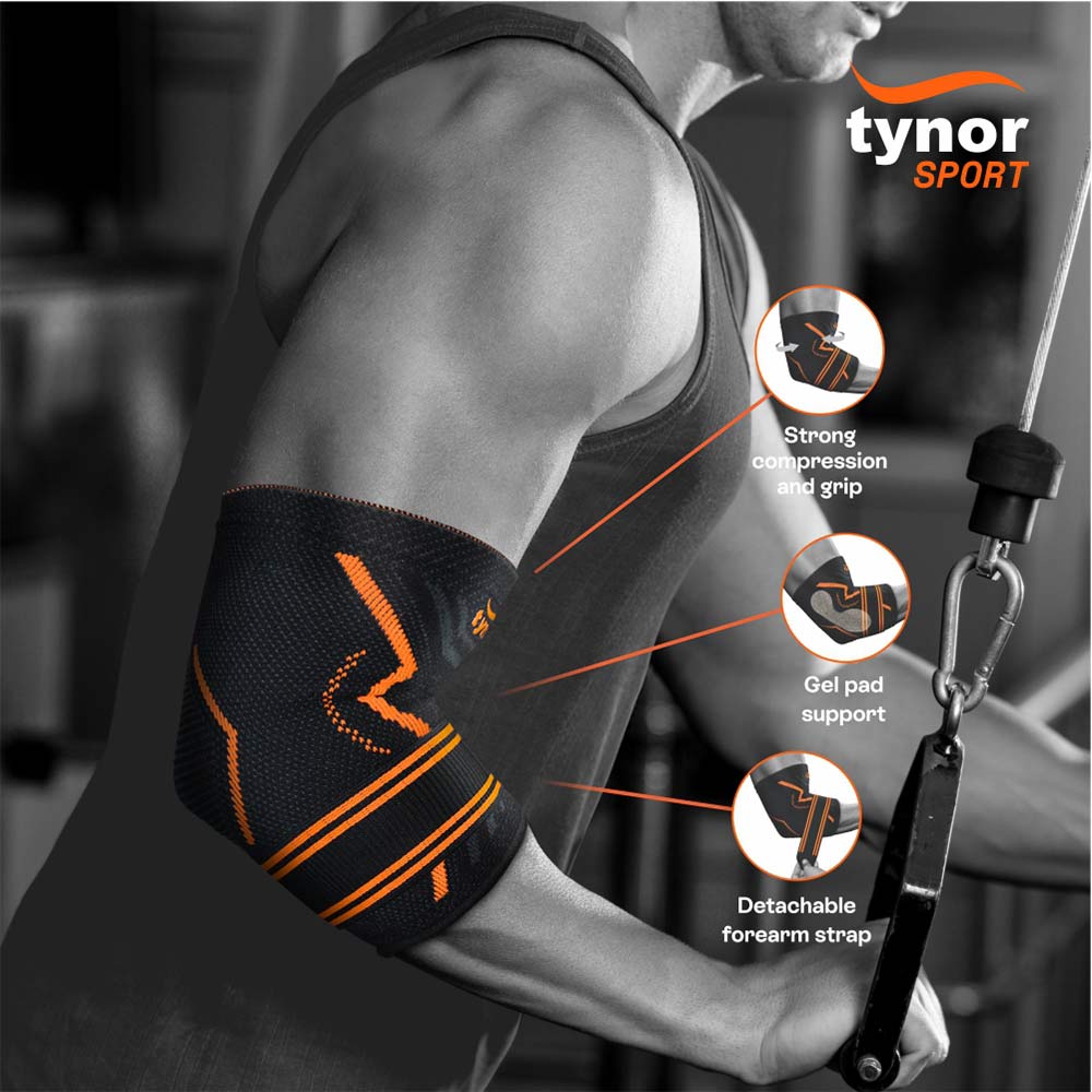 2 - Tynor Elbow Support Air Pro,  Black/Orange  Small 