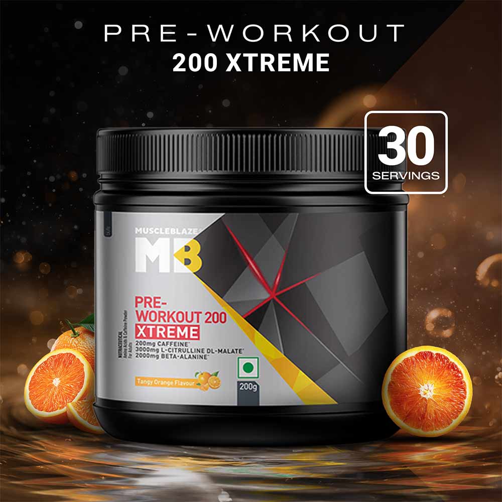 2 - MuscleBlaze PRE Workout 200 Xtreme,  0.44 lb  Tangy Orange