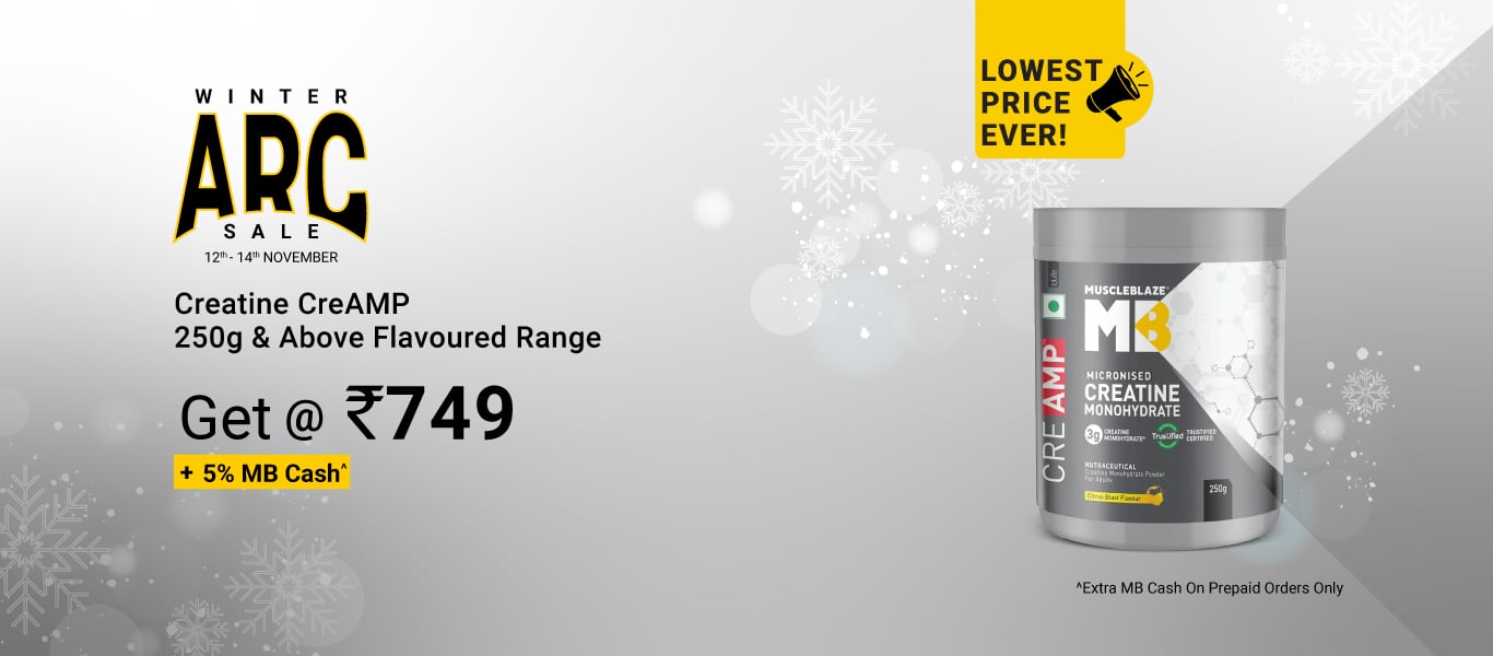 Creatine CreAMP 250g & above Flavoured Range @ 749 + 5% MB Cash
