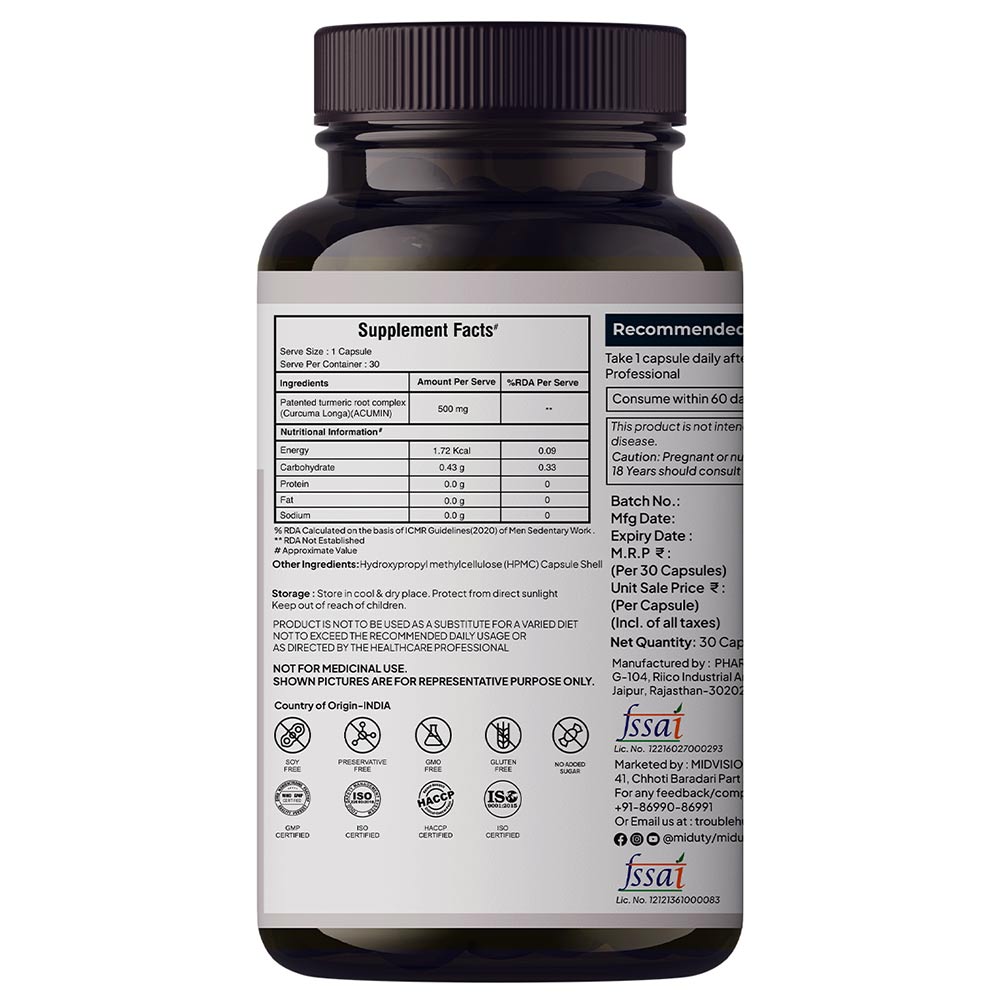 9 - Miduty Complete Turmeric Matrix,  30 capsules 