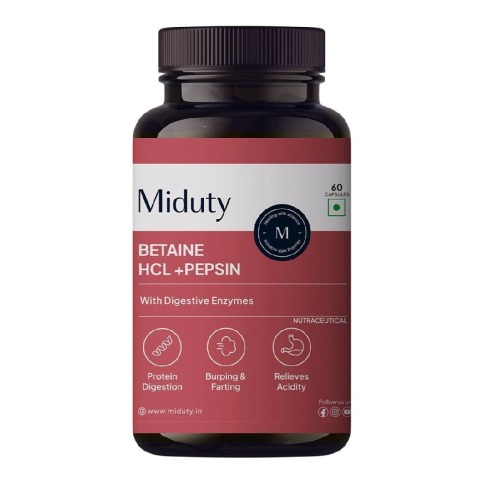 4 - Miduty Betaine HCL +Pepsin,  60 capsules 