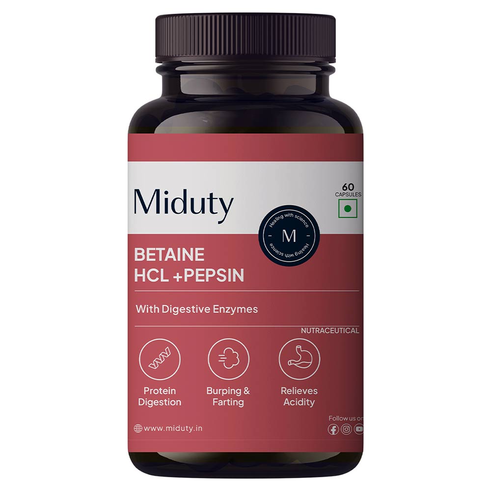 4 - Miduty Betaine HCL +Pepsin,  60 capsules 