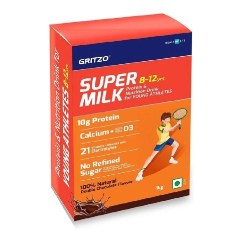 2 - Gritzo Supermilk Protein Shake for Young Athletes OP,  1 kg  Double Chocolate 