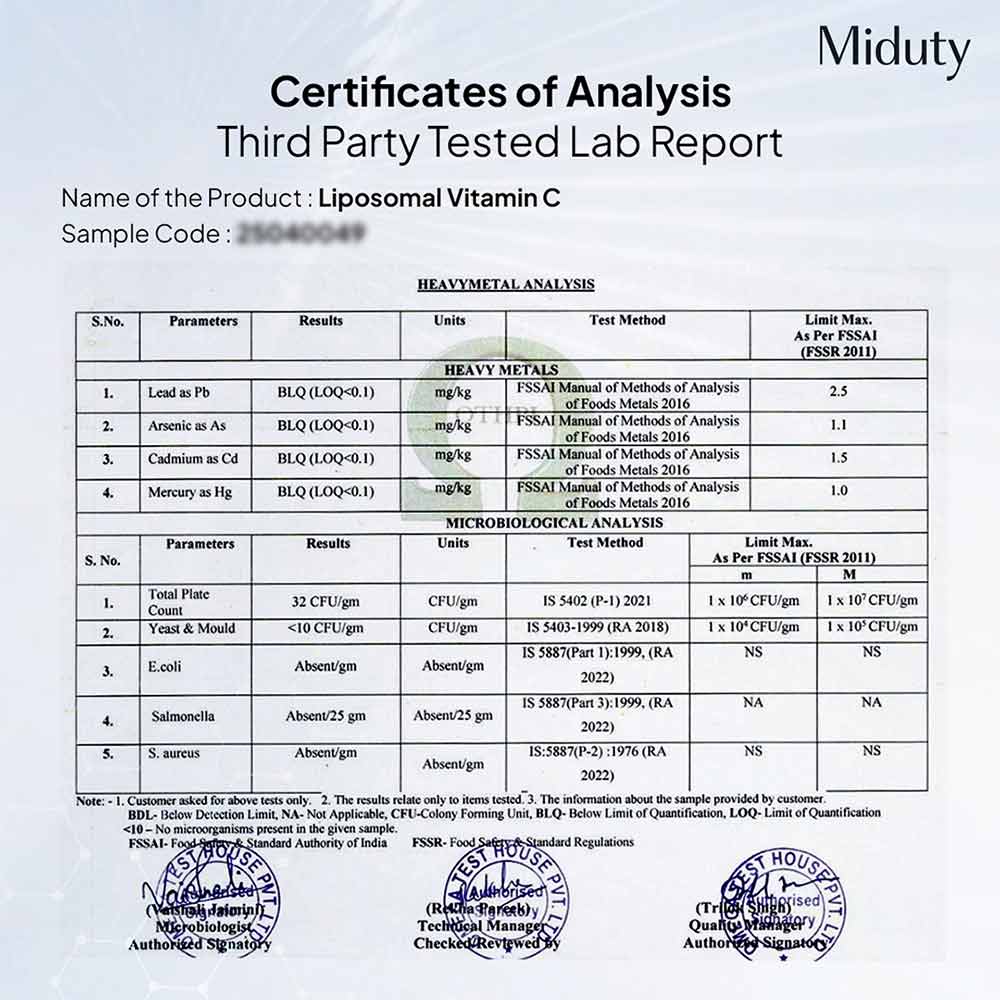 3 - Miduty Liposomal Vitamin C,  90 capsules  Unflavoured 