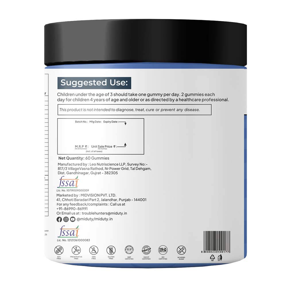 5 - Miduty Smarty Kids,  60 gummies  Unflavoured 