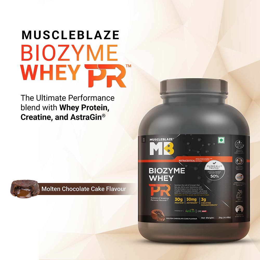 MuscleBlaze Biozyme Whey PR,  4.4 lb  Molten Chocolate Cake
