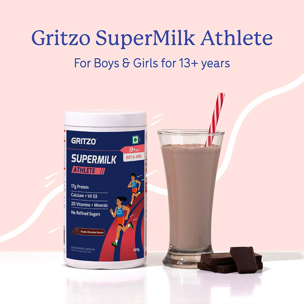 3 - Supermilk Gritzo Athlete for 13+ Years,  400 g  Double Chocolate