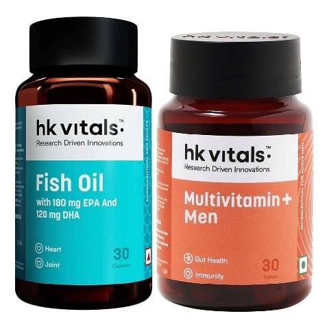 HealthKart Multivitamin Plus Men & Fish Oil 30 caps Combo