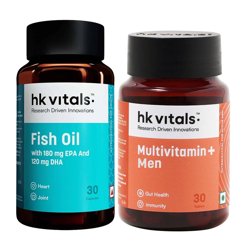 HealthKart Multivitamin Plus Men & Fish Oil 30 caps Combo