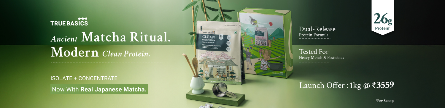 TrueBasics Clean Whey Protein (Isolate + Concentrate), 2.2 lb Matcha | Launch - 3559