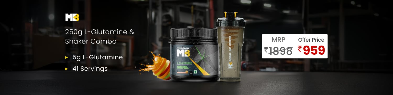 L-Glutamine 250g Fruit Punch & Shaker Combo | MRP - 1898 | Offer Price - 959