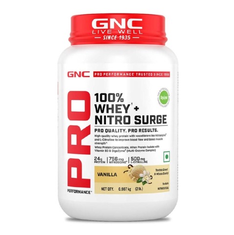 1 - GNC Pro Performance 100% Whey + Nitro Surge, 2 lb Vanilla