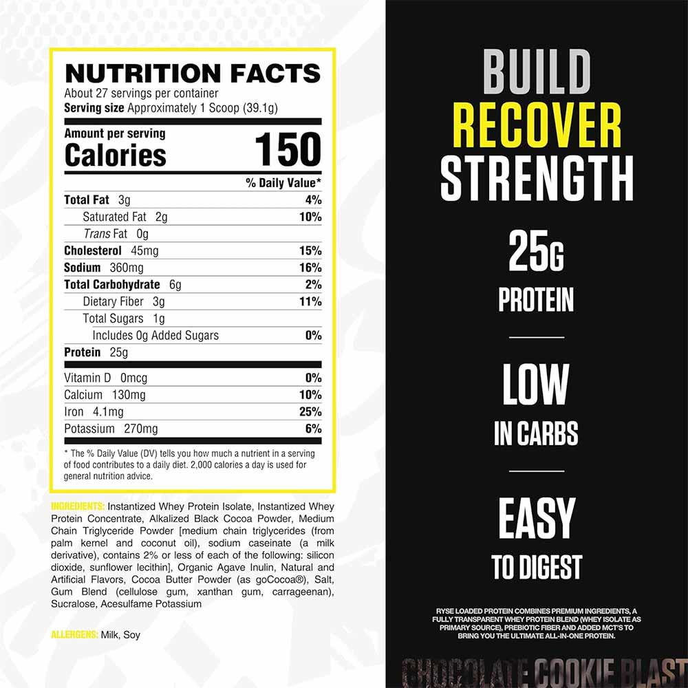 2 - Ryse Loaded Protein,  2.3 lb  Chocolate Cookie Blast 