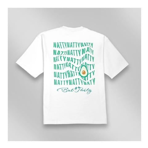 3 - MuscleBlaze Natty But Tasty Avocado Oversized Solid T-Shirt,  X-Small  White
