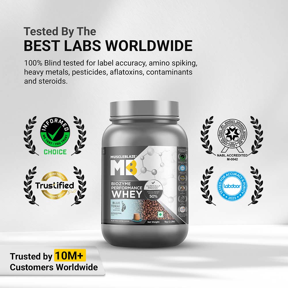 5 - MuscleBlaze Biozyme Performance Whey,  2.2 lb  Blue Tokai Coffee
