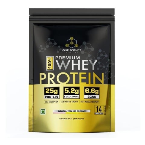 1 - One Science 100% Premium Whey Protein,  1 lb  Neapolitan Ice Cream 