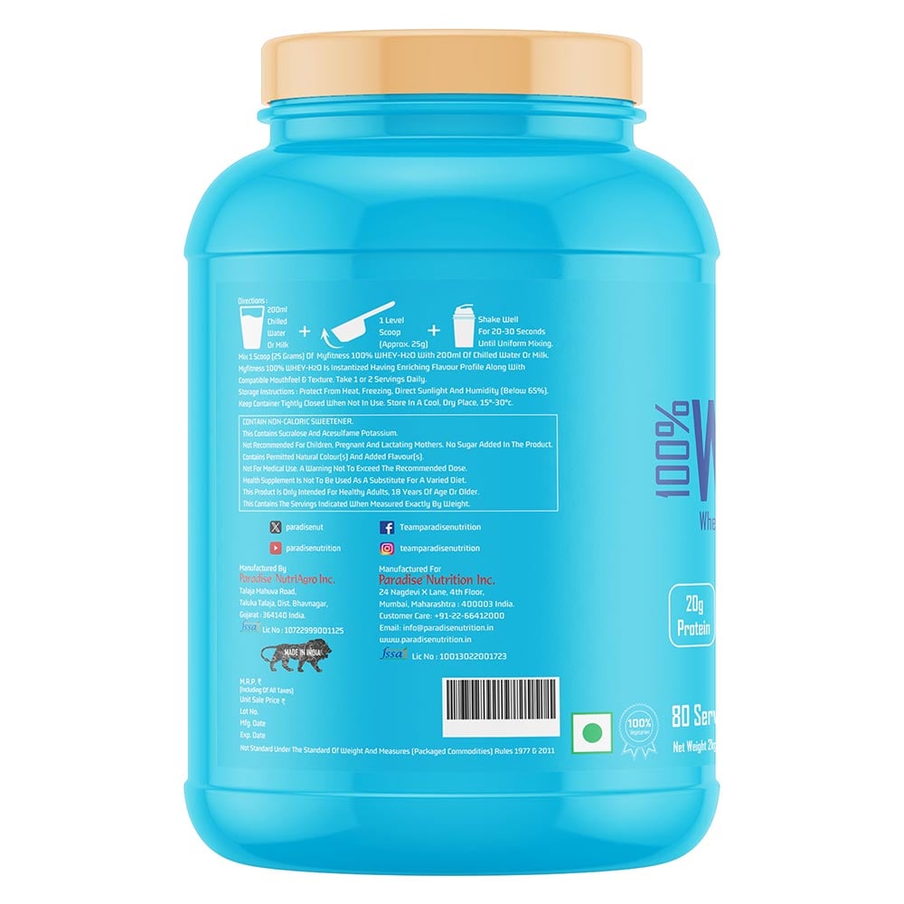 3 - Myfitness 100% WHEY-H2O,  4.4 lb  Vanilla Fusion 