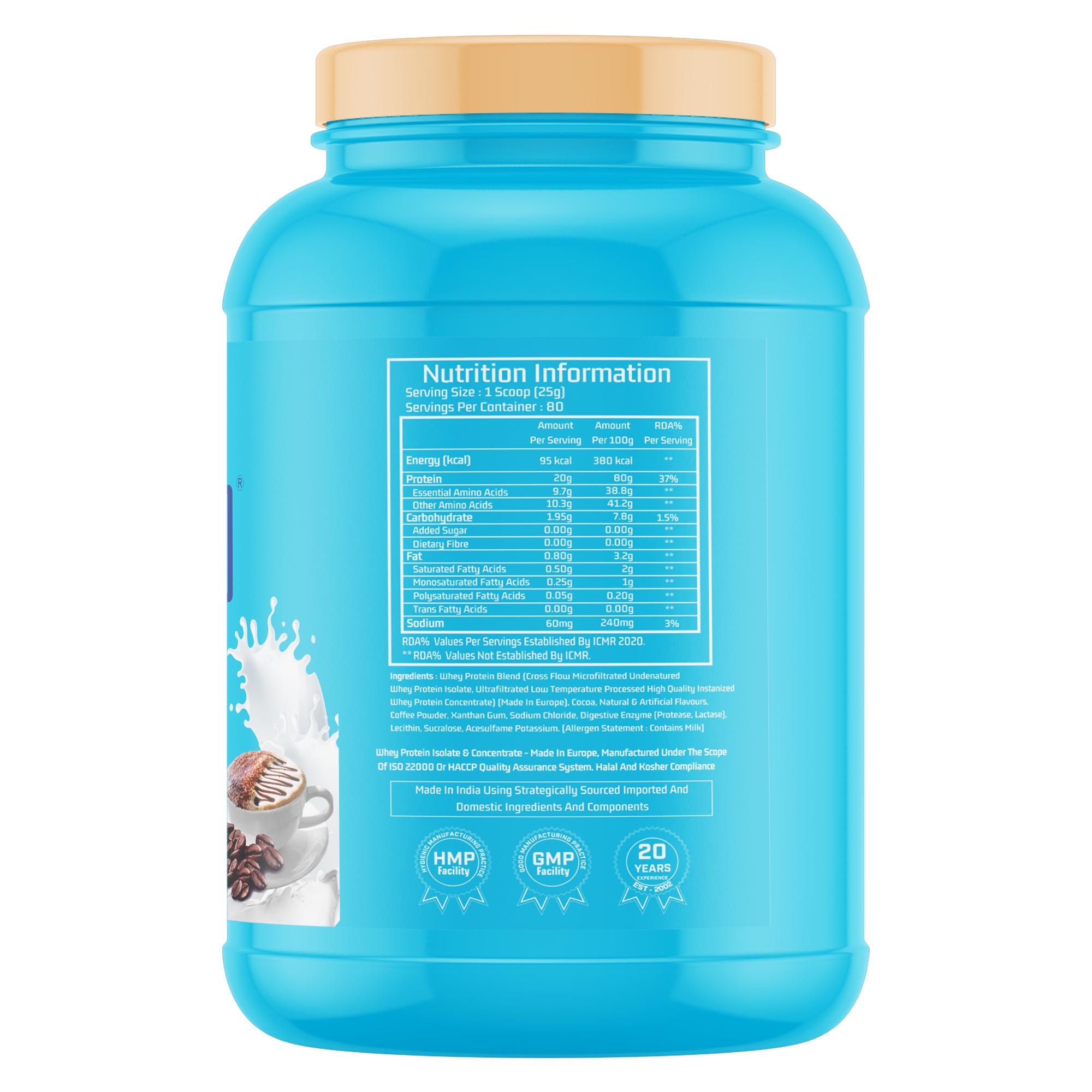 2 - Myfitness 100% WHEY-H2O,  4.4 lb  Cafe Mocha 