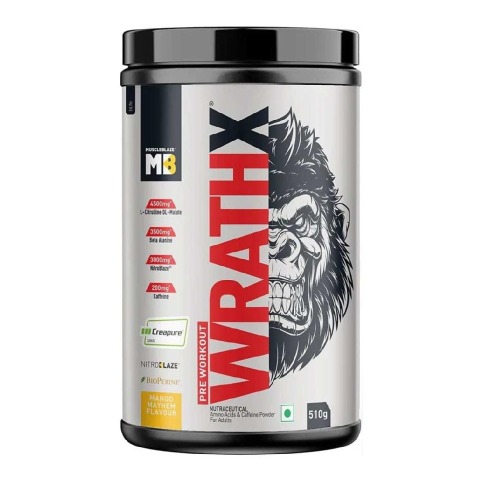 1 - MuscleBlaze Pre Workout WrathX OP,  1.12 lb  Mango Mayhem 