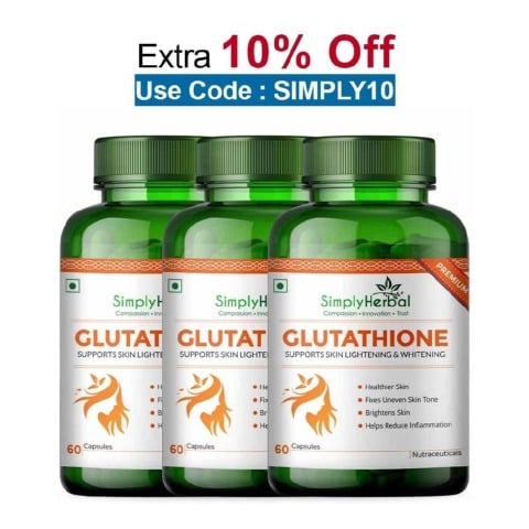 Simply Herbal Glutathione,  Unflavoured (Pack of 3)  60 capsules 