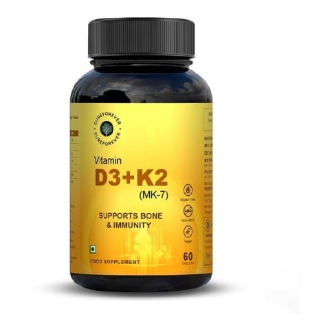 1 - CUREFOREVER Vitamin D3 + K2 (MK-7),  60 tablet(s)  Unflavoured 