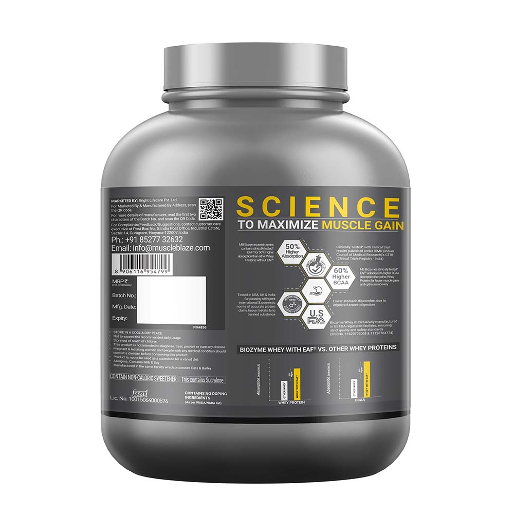 13 - MuscleBlaze Biozyme Performance Whey, 4.4 lb Kesar Thandai
