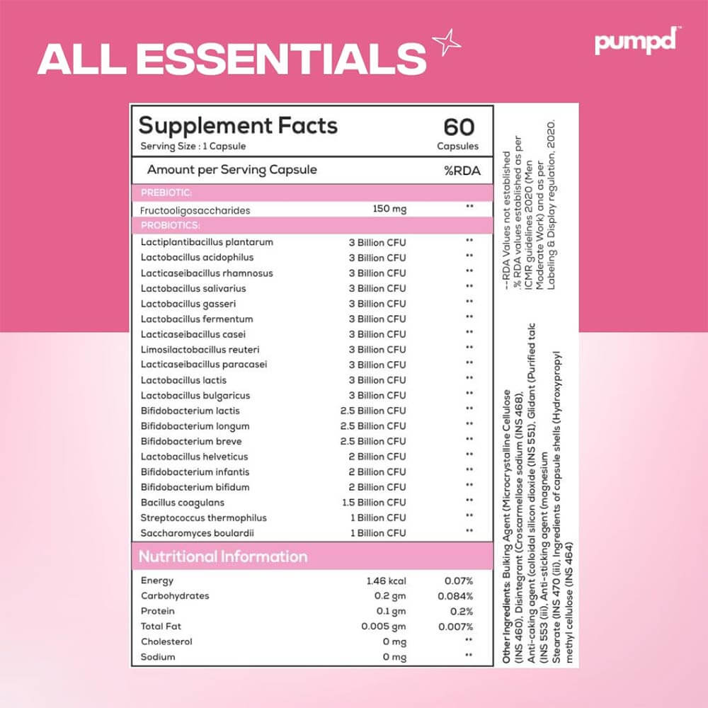 3 - Pumpd Healthy Gut,  60 capsules  Unflavoured 