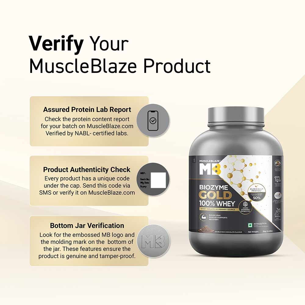 1 - MuscleBlaze Biozyme Gold 100% Whey,  4.4 lb  Double Rich Chocolate