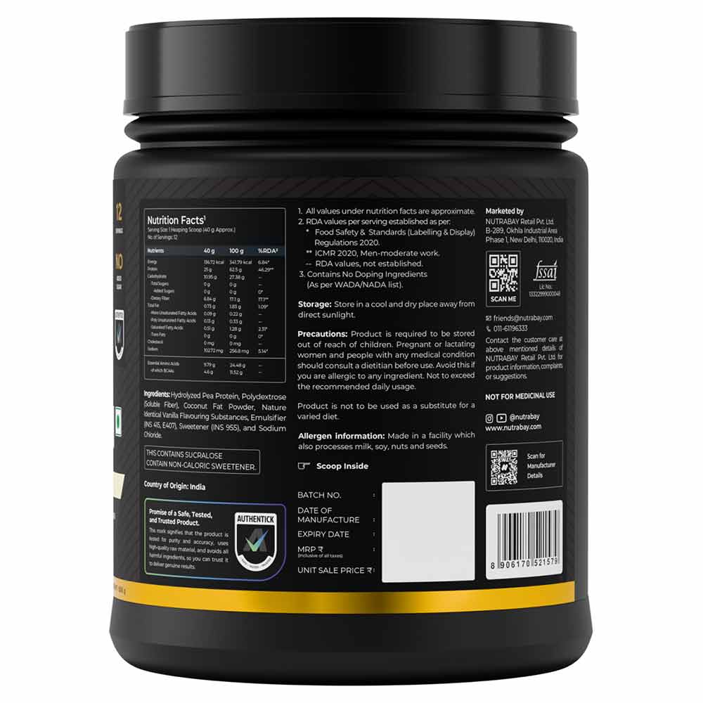 7 - Nutrabay Gold Pea Protein,  1.1 lb  French Vanilla 