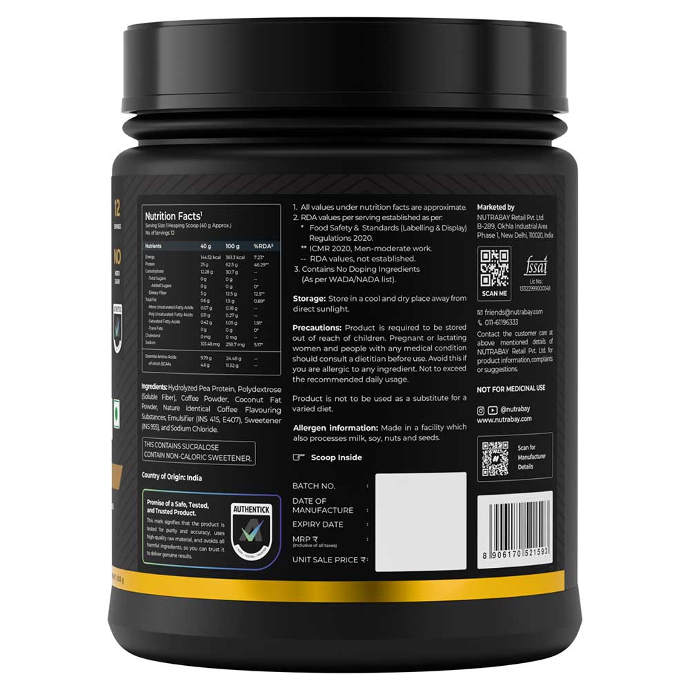 7 - Nutrabay Gold Pea Protein,  1.1 lb  Cold Coffee 
